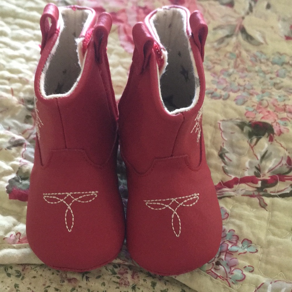 Red baby boots